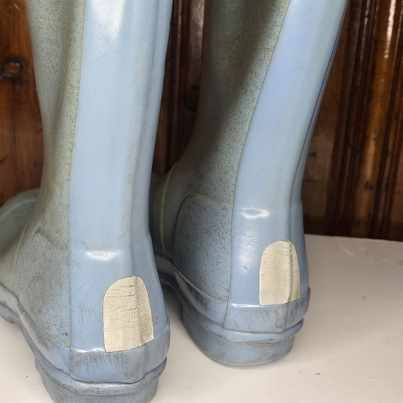 Opalescent PEARL MINT BLUE SPARKLY SIZE 3 GIRLS HUNTER BOOTS - Picture 4 of 7